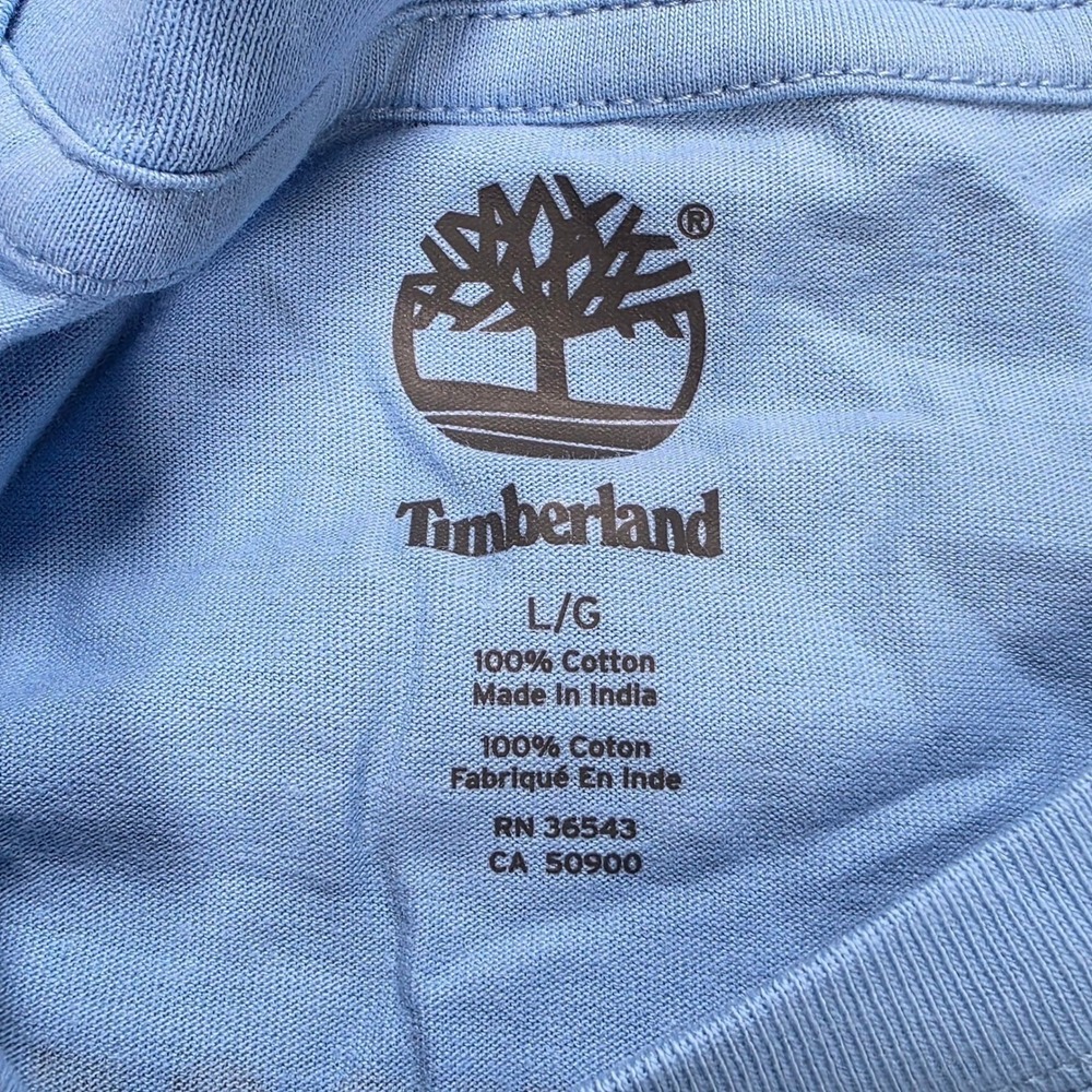 Timberland Graphic Tee Women's Size Large Light Blue Casual 100% Cotton New - Picture 3 of 8